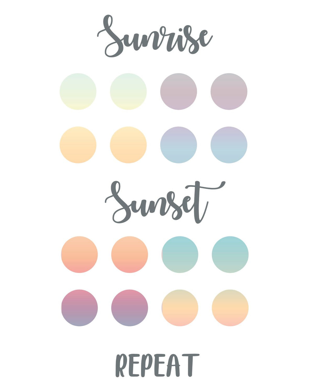Sun Colors Guide Chart