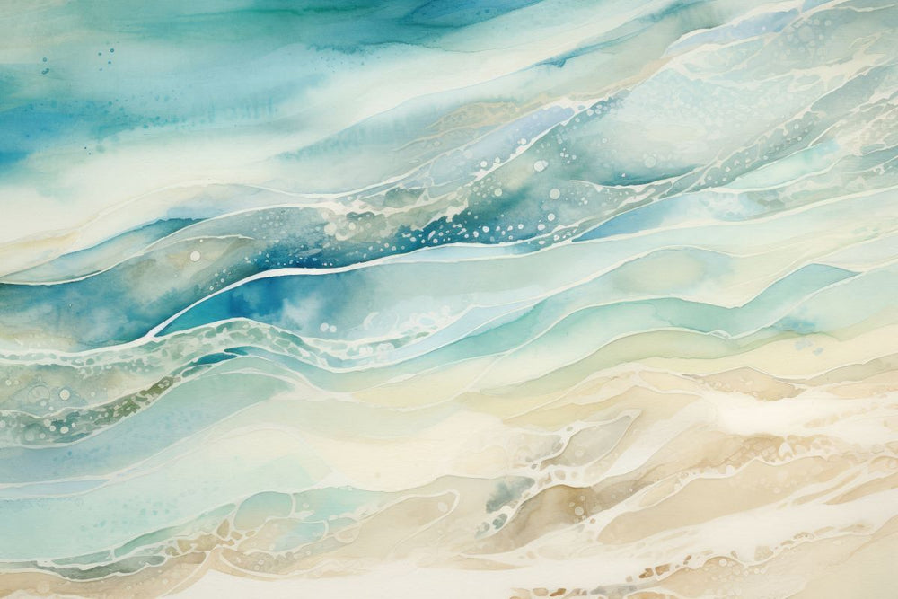 Abstract Blue And Beige Waves