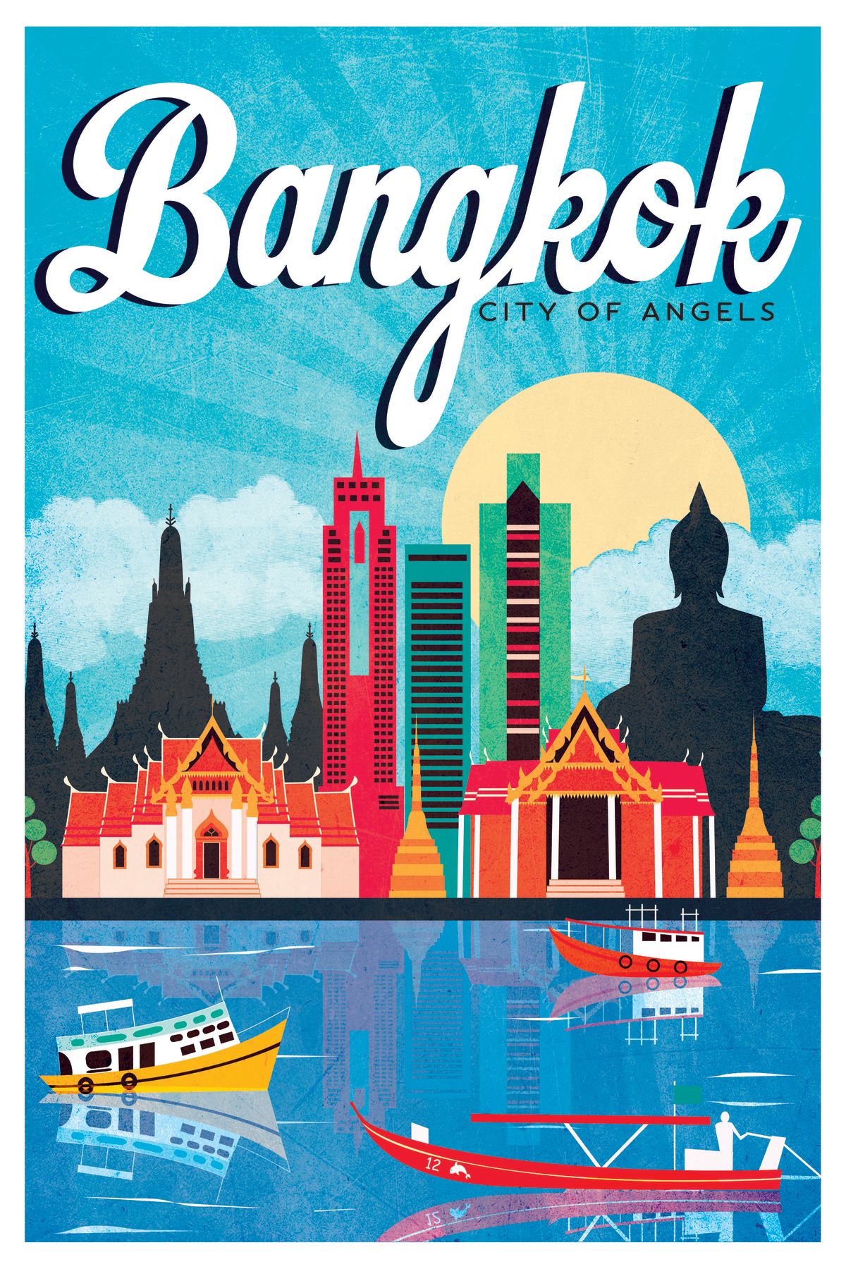 Bangkok Tourism Vintage Poster
