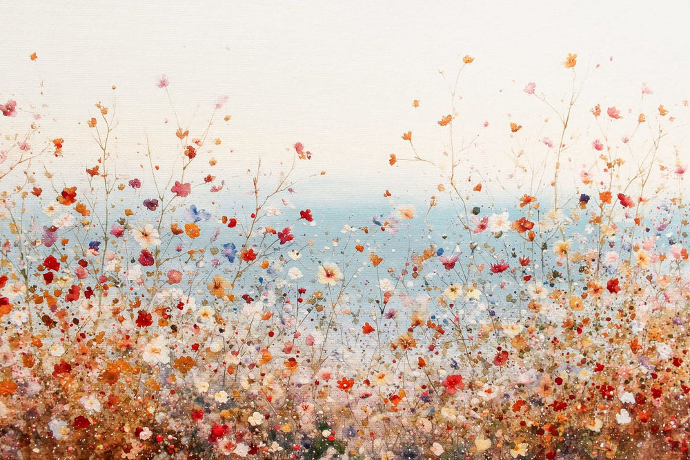 Wildflowers by the Sea Watercolor Art