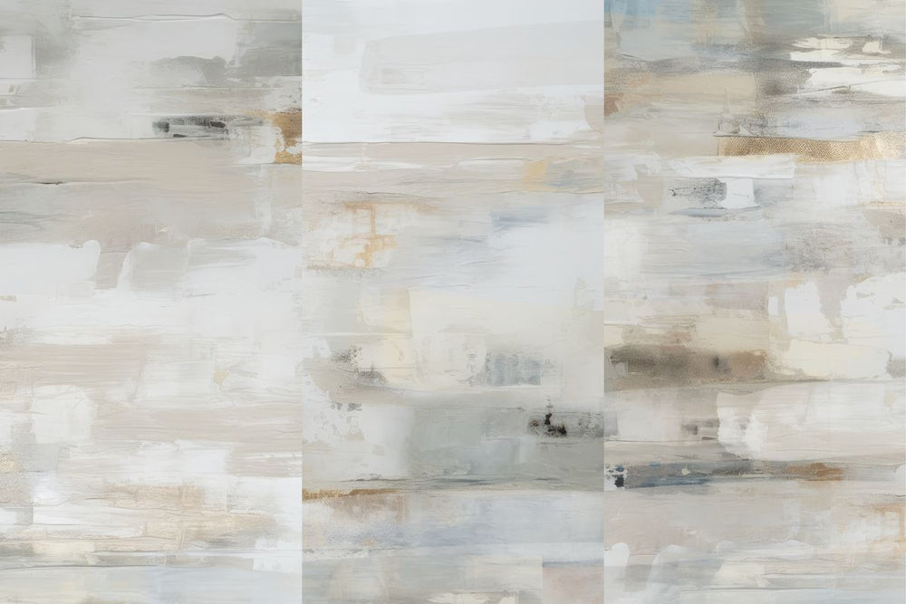 Neutral Horizontal Abstract Triptych