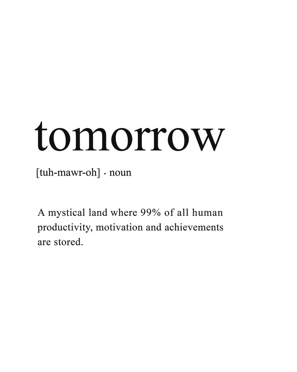 Tomorrow Definition Typography