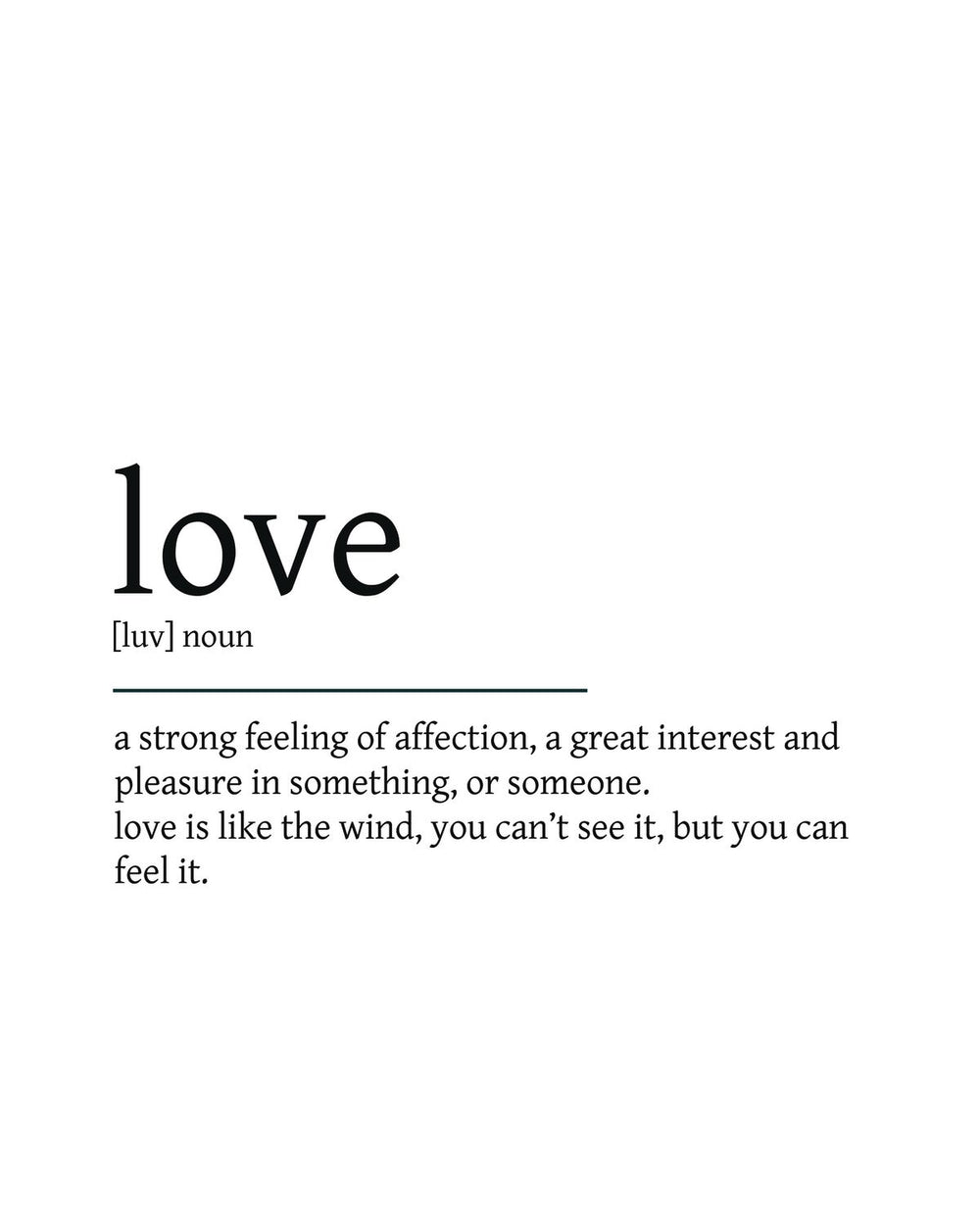 Love Definition Typography