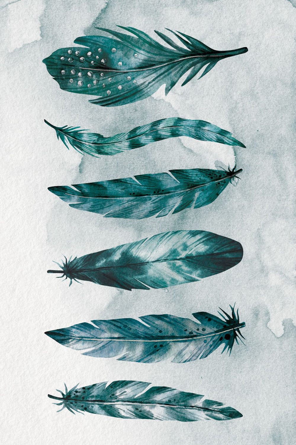 Green Toned Feather Column