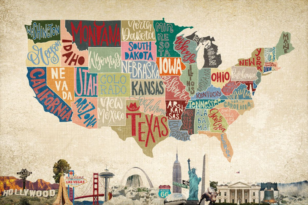 Retro USA Map