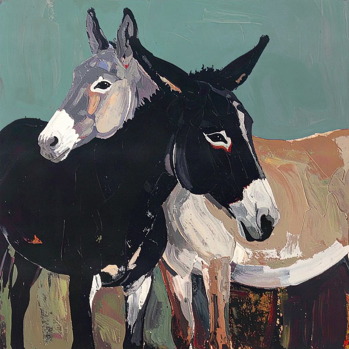 Cuddling Donkeys