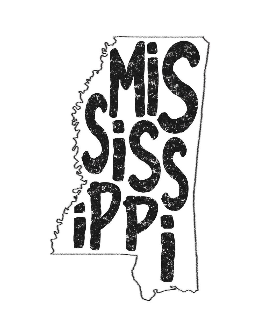 Mississippi Minimalist State Map