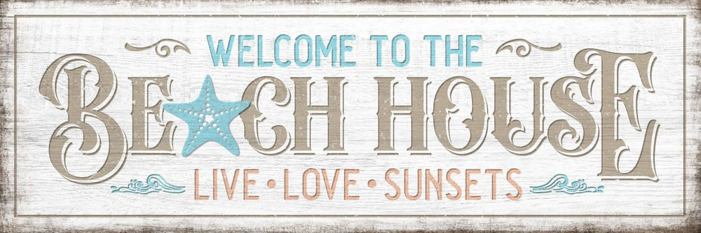 Welcome To The Beach House Sunset Sign
