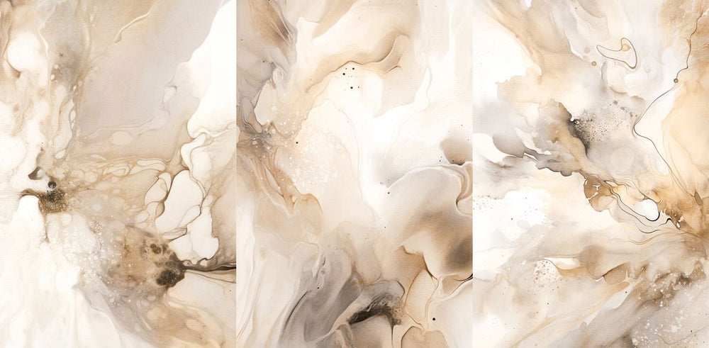 Beige Stone Marble Triptych