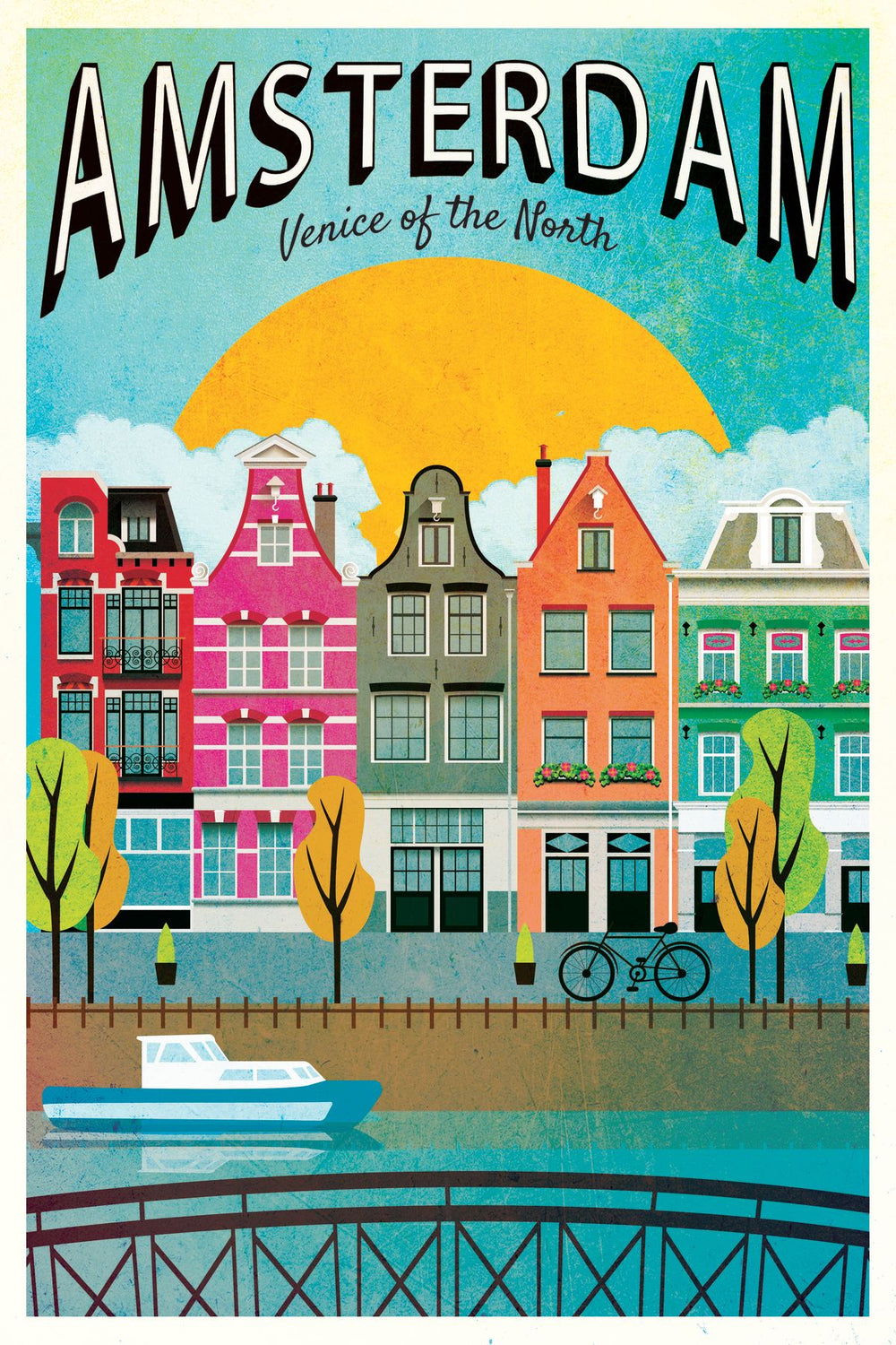 Amsterdam Tourism Vintage Poster
