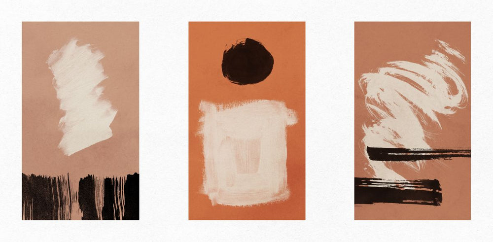 Neutral Tones Abstract Triptych