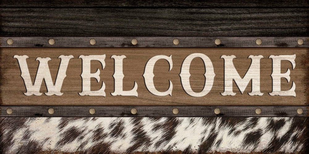 Welcome Sign On Cowhide