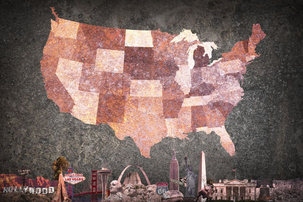 Textured USA Map