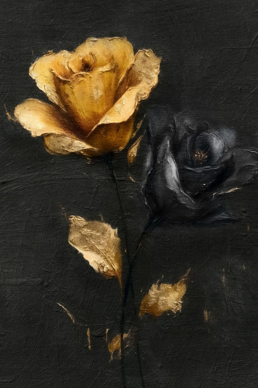 Gold And Black Roses