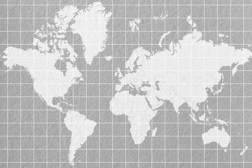 Gray Grid World Map