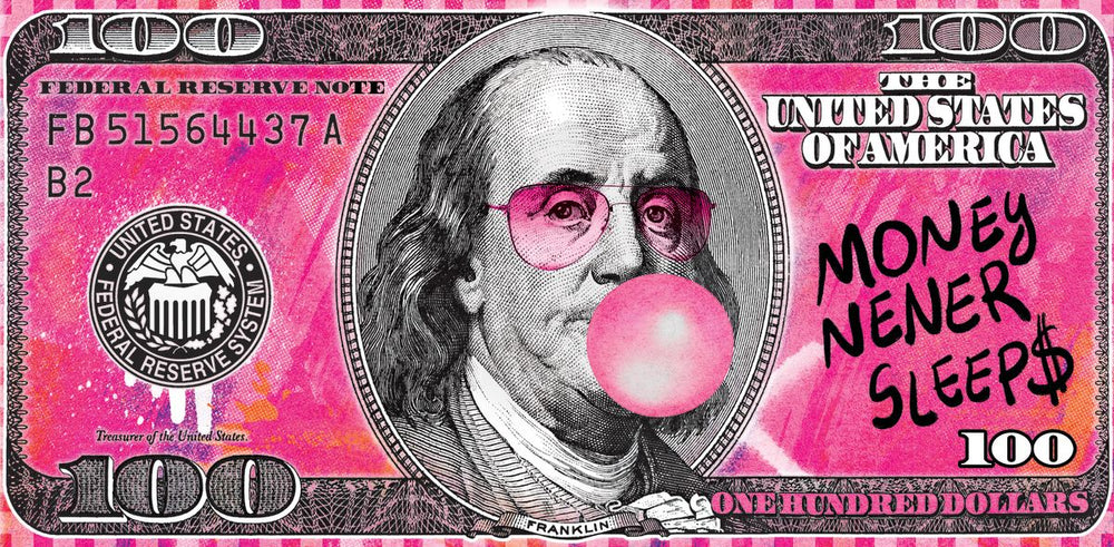 Pink Benjamin Dollar Bill