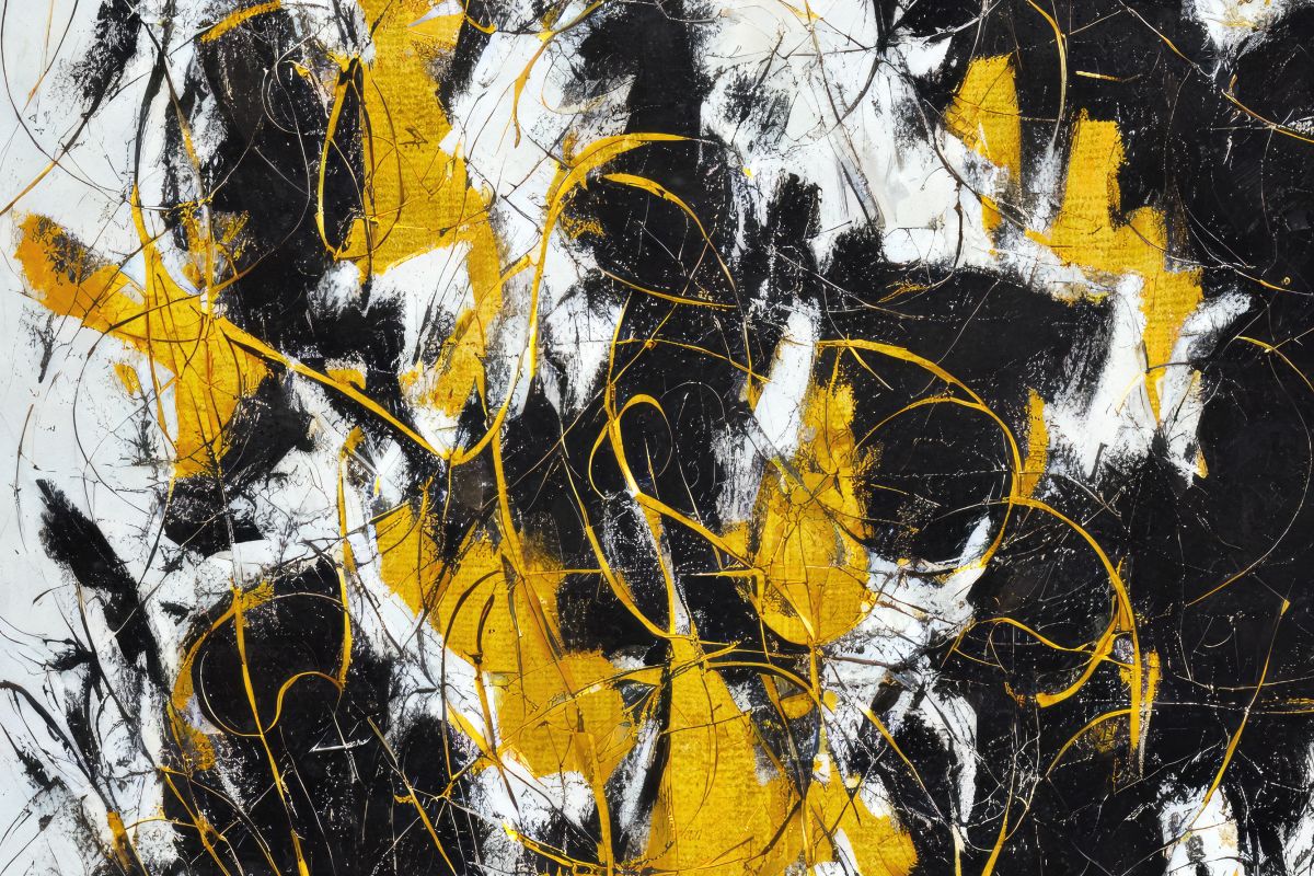Abstract Wisps Of Black And Gold