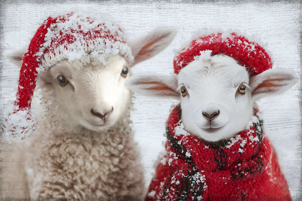 Lambs Wearing Christmas Outfits