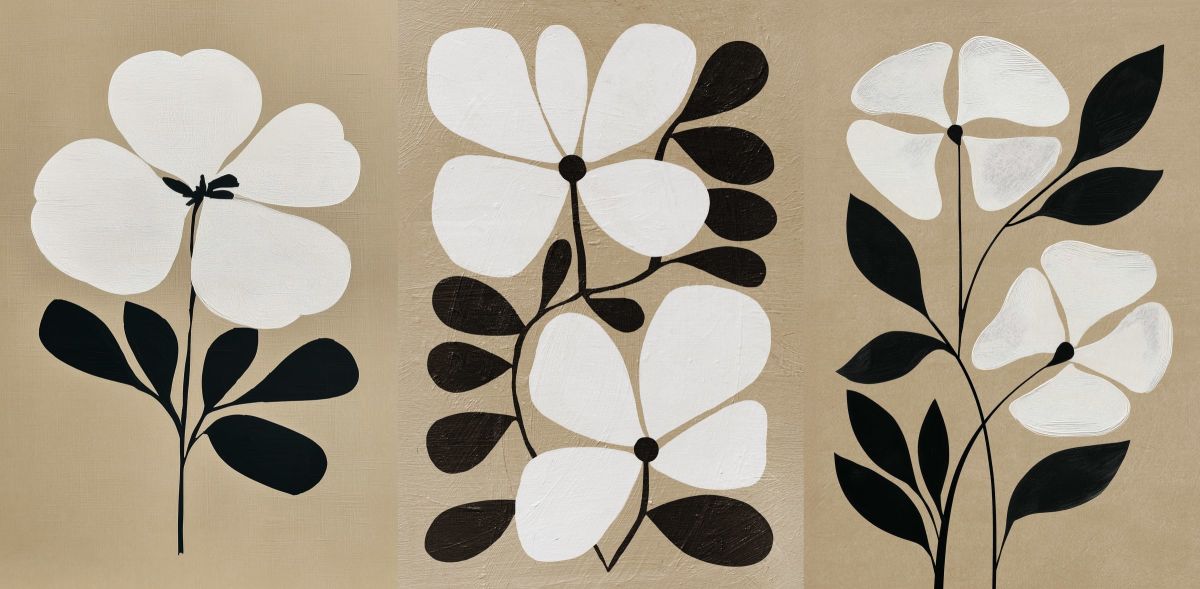 Floral In Simplicity Triptych