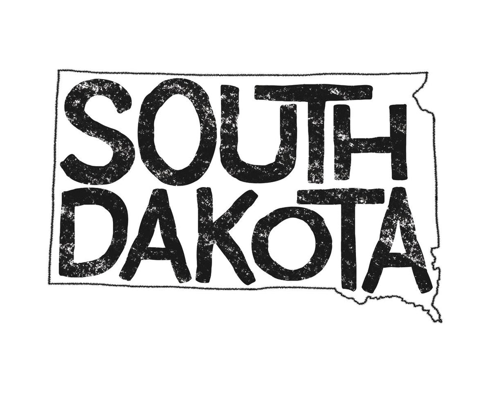 South Dakota Minimalist State Map