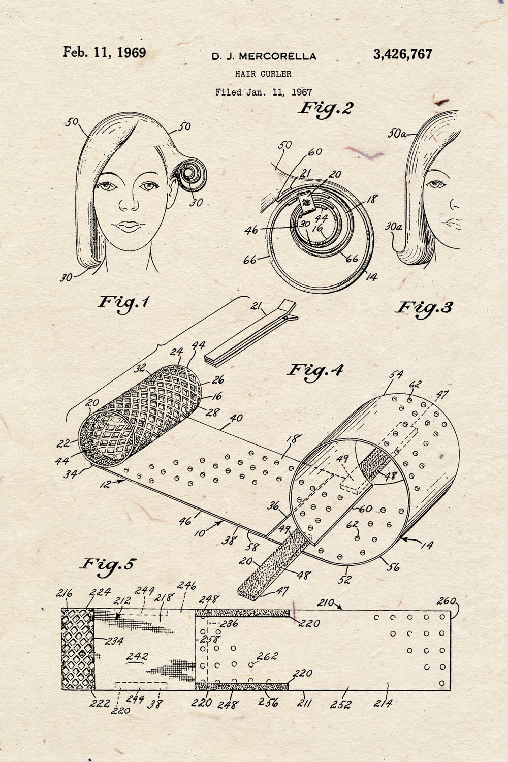 Hair Curler Vintage Patent
