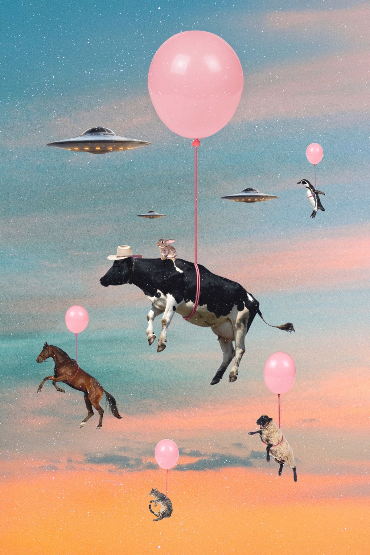 Barnyard Animals In Balloon Flight