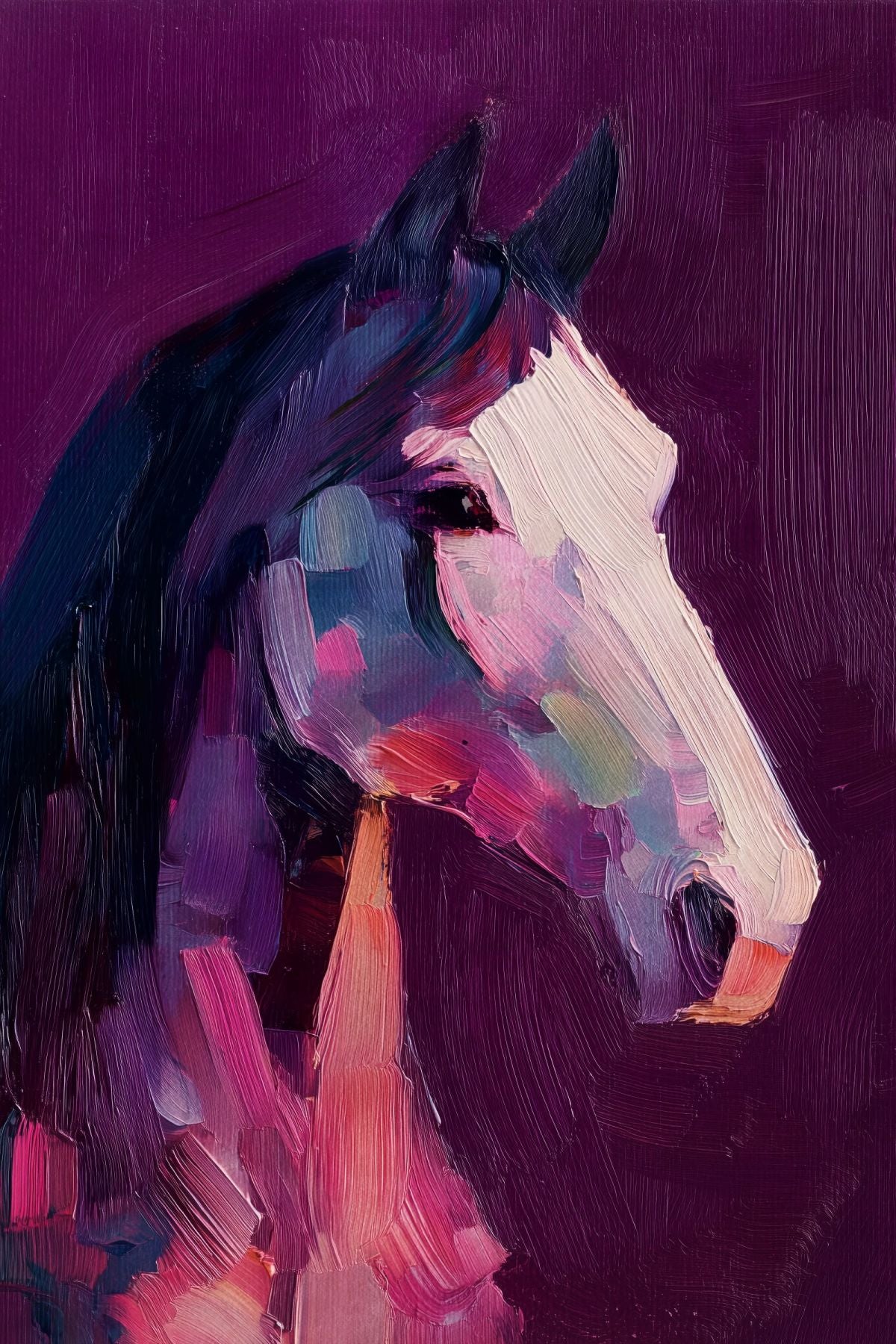 Dramatic Horse Portrait Art