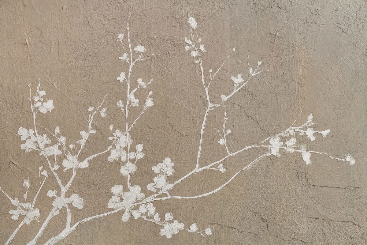Sakura Tree White Silhouette