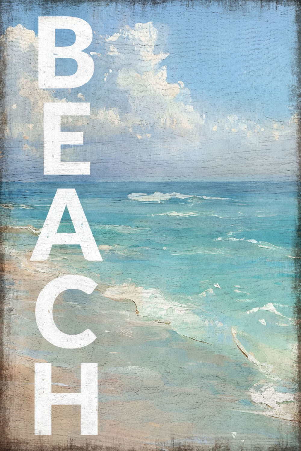 Beach Vertical Typography Sign