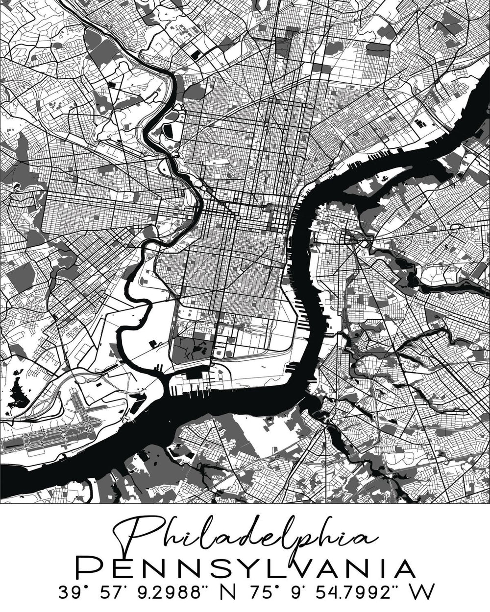 Minimalist Philadelphia City Map