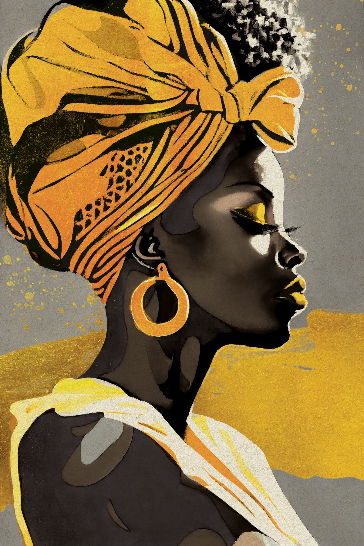 African Girl In Yellow Turban