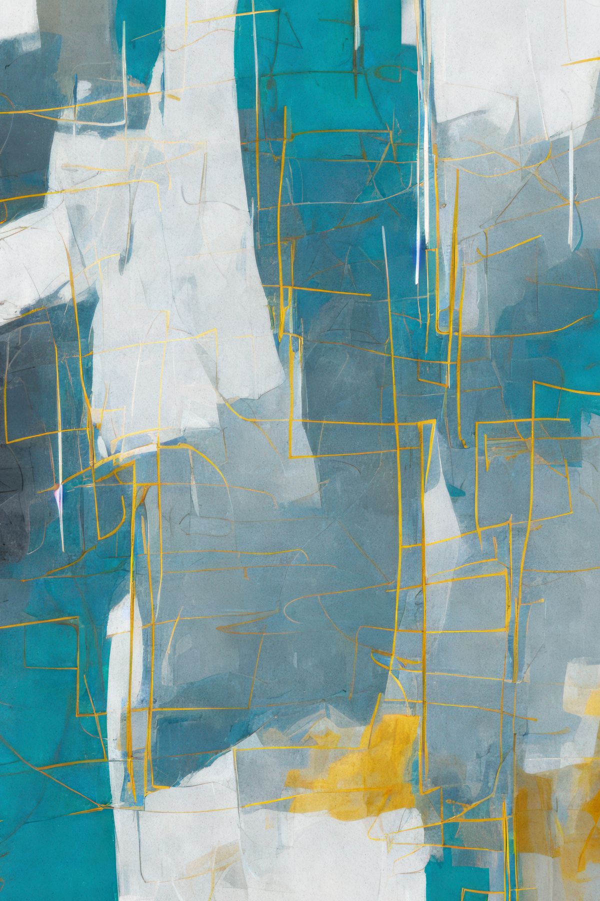 Abstract Turquoise And Gold Streaks