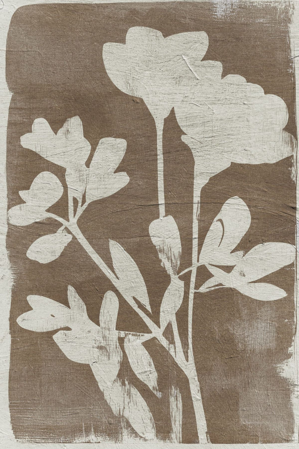 Flower Silhouette On Brown III