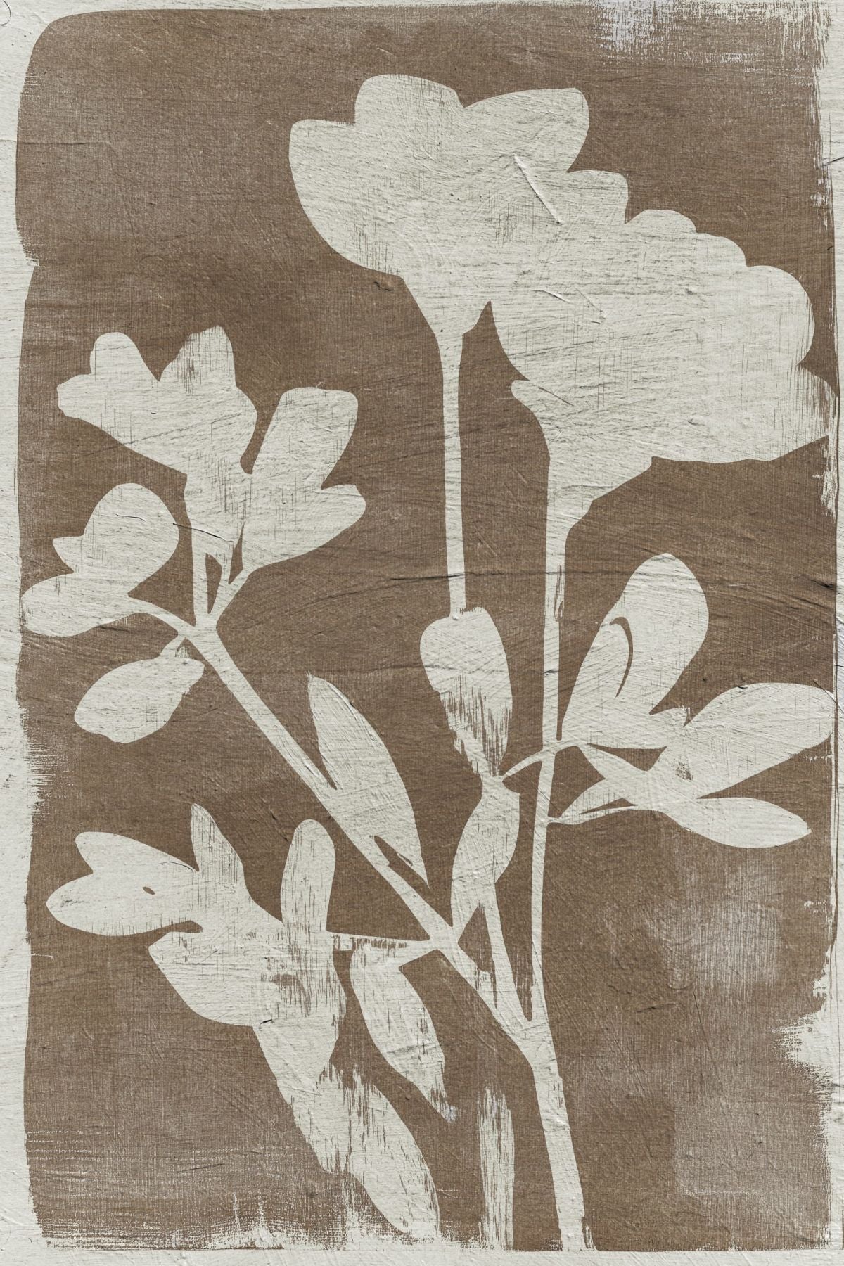 Flower Silhouette On Brown III