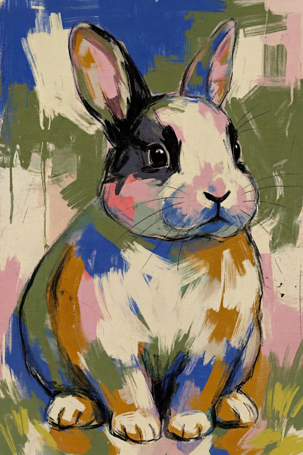 Colorful Bunny Portrait