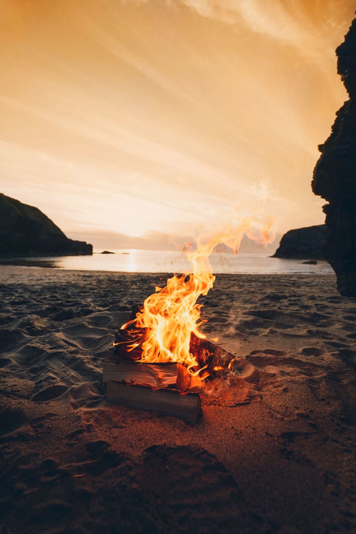 Bonfire At Sunset