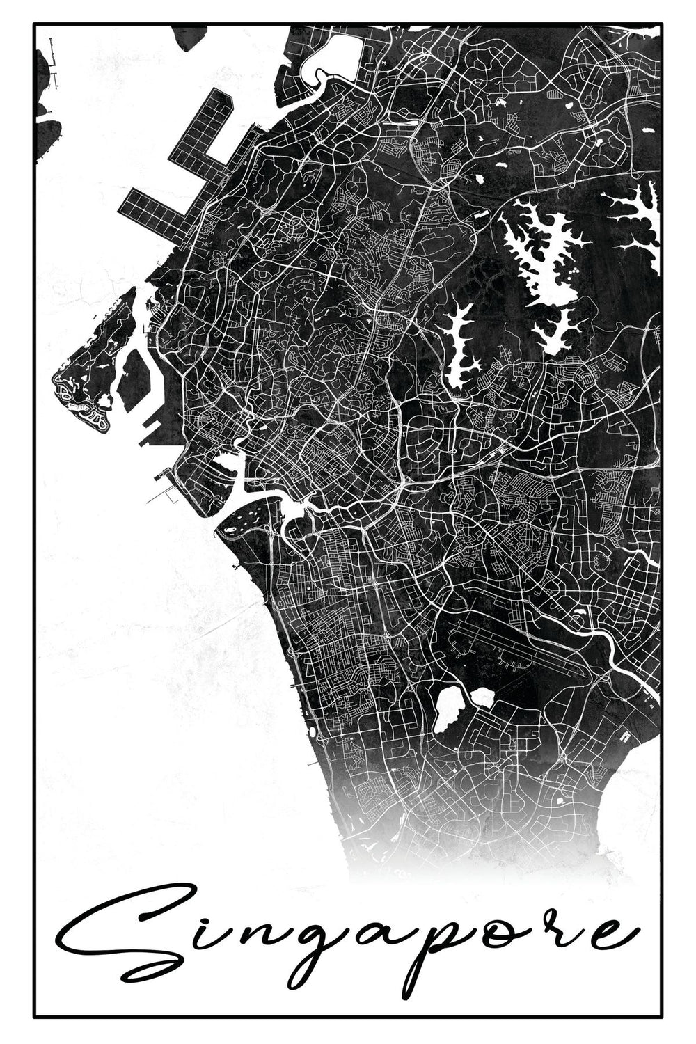 Minimalist Singapore City Map
