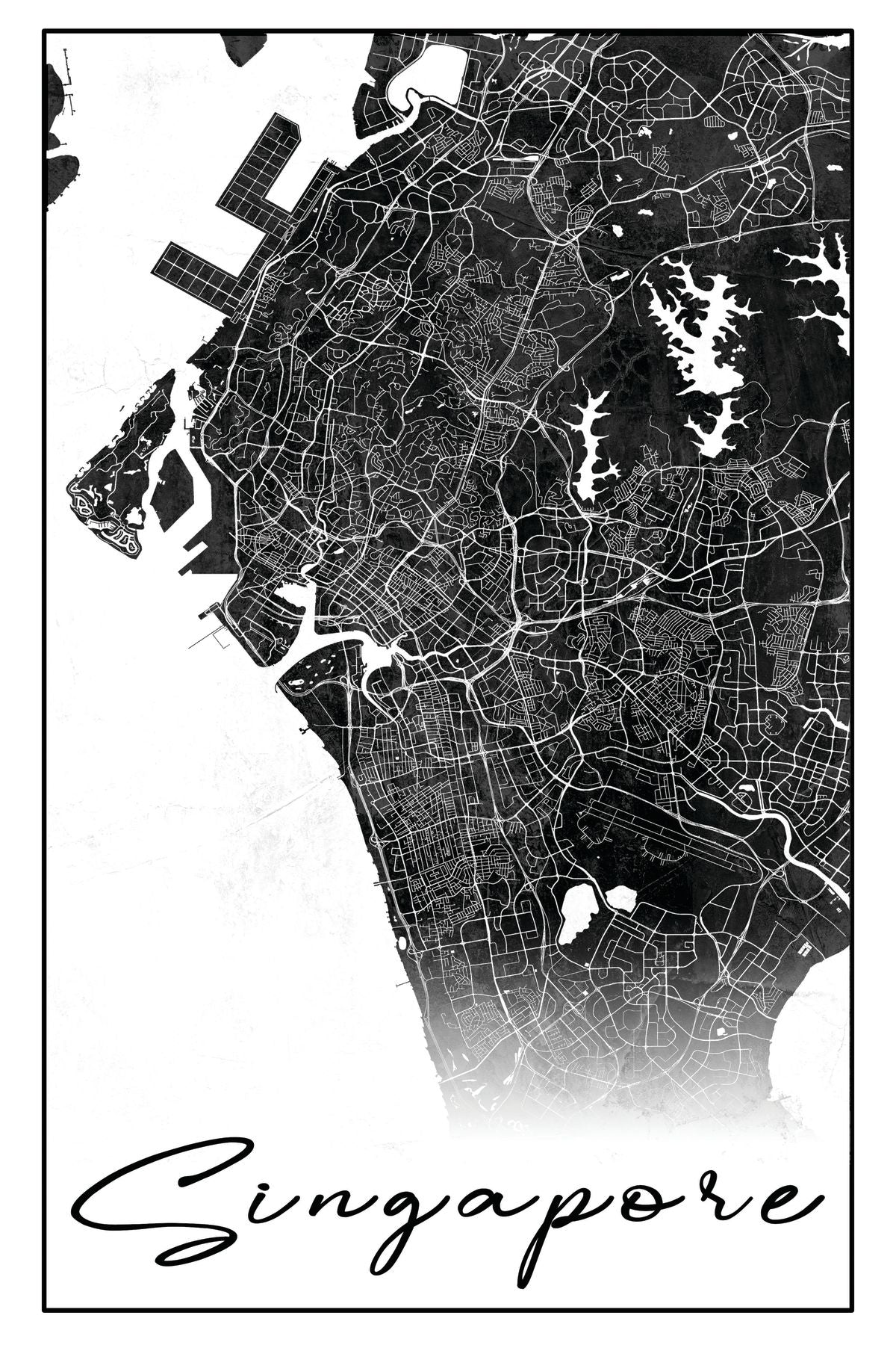 Minimalist Singapore City Map