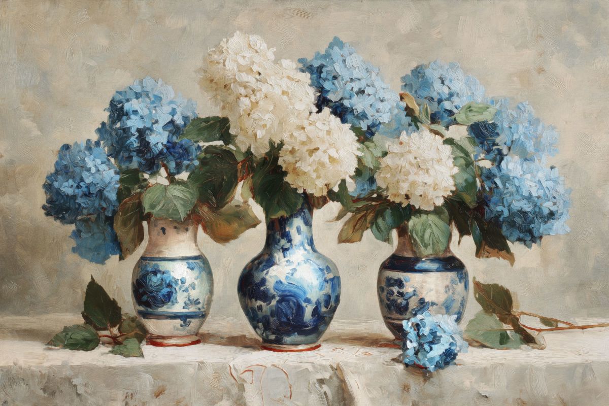 Hydrangeas In Vases