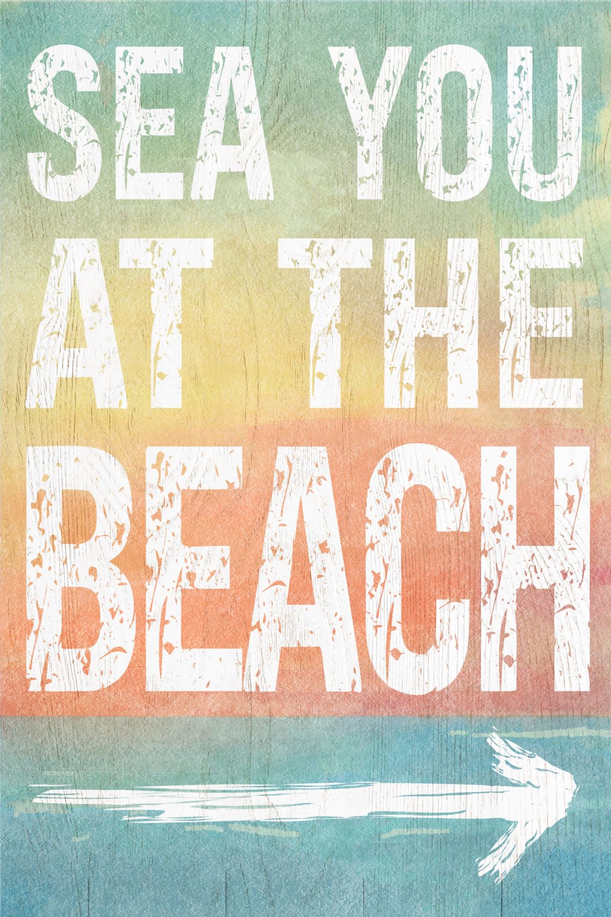 Sea You At The Beach Typography Sign