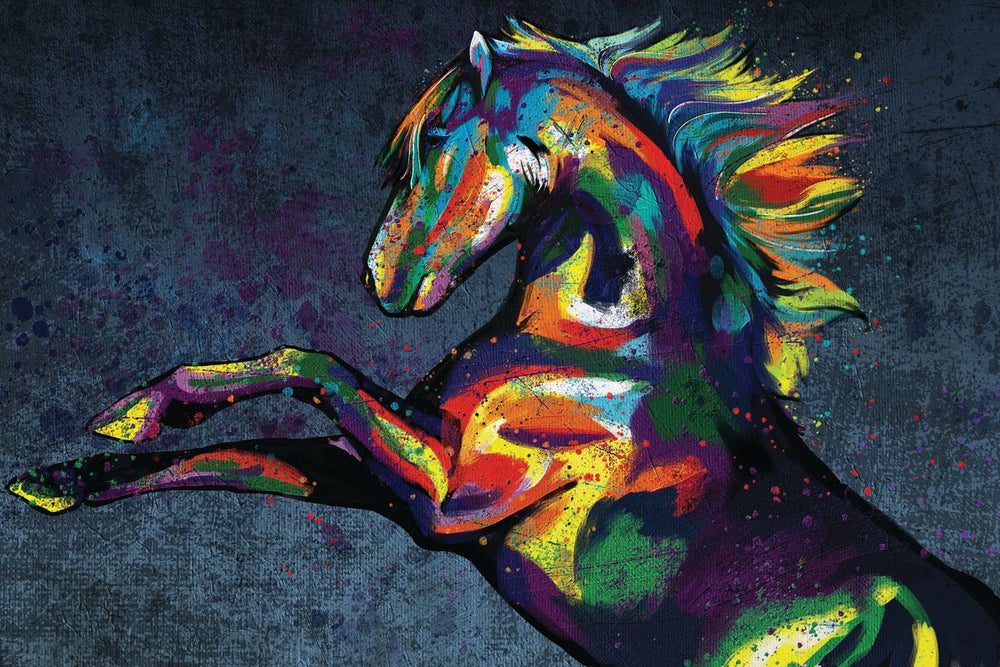 Solo Horse Color Splash Paint