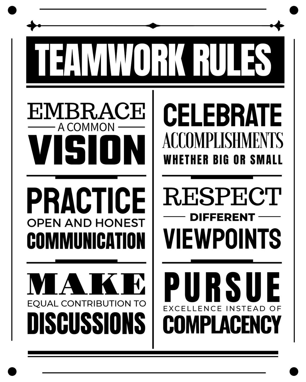 Teamwork Rules