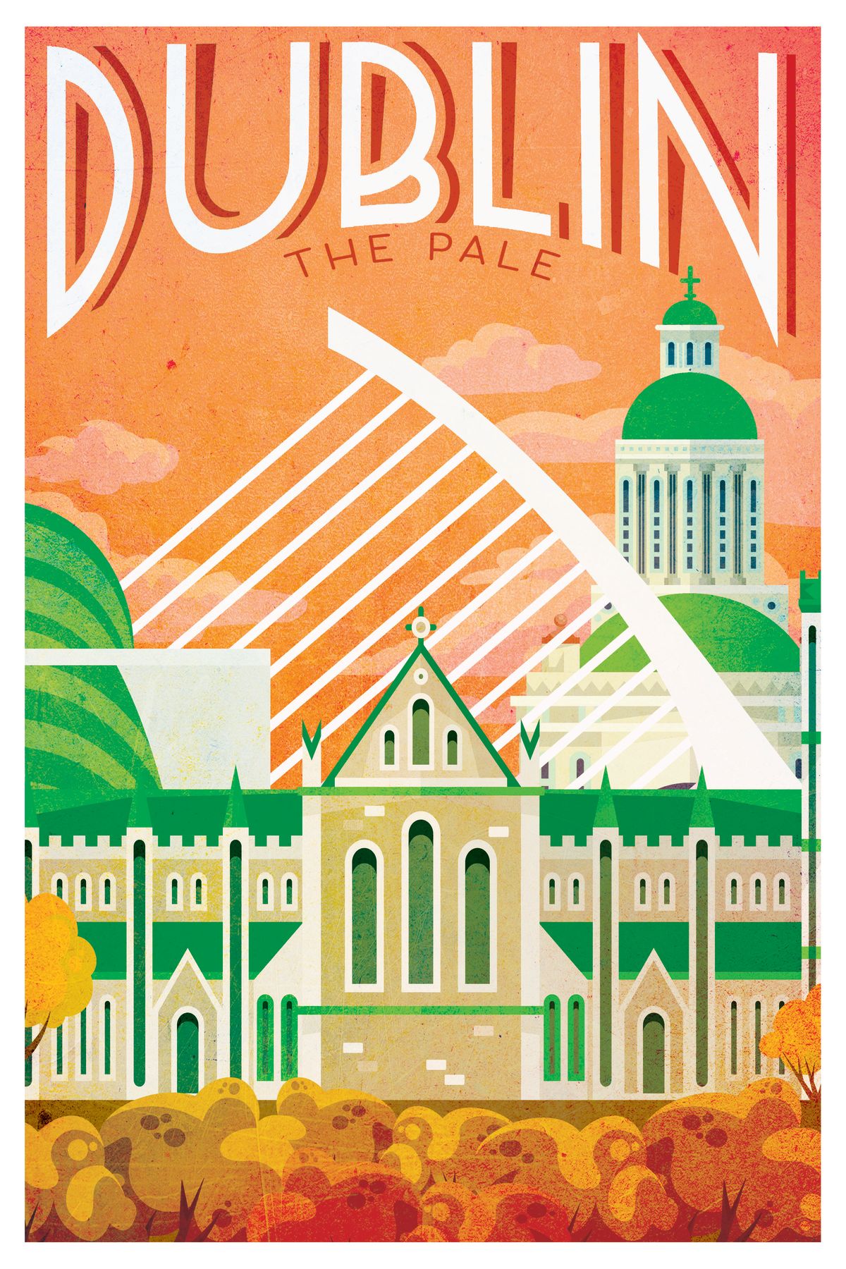 Dublin Tourism Vintage Poster
