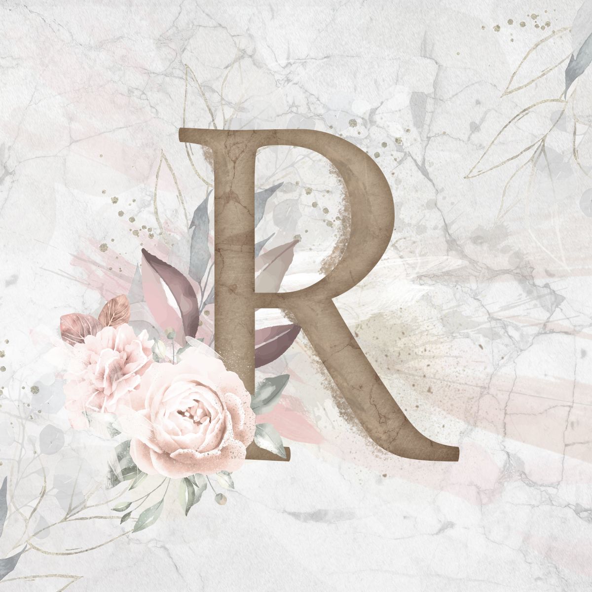 Floral Letter R