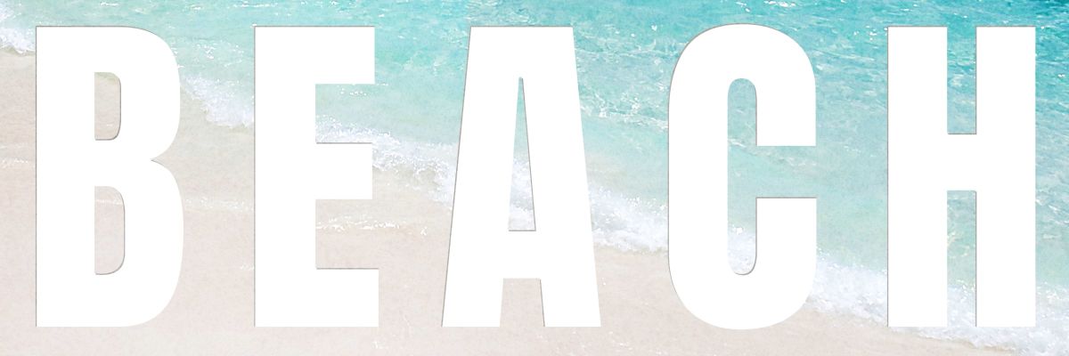 Simple Beach Typography Sign
