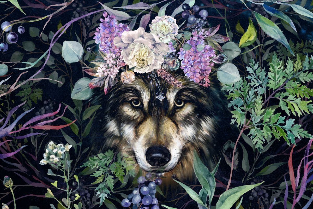 Forest Wolf Floral Crown