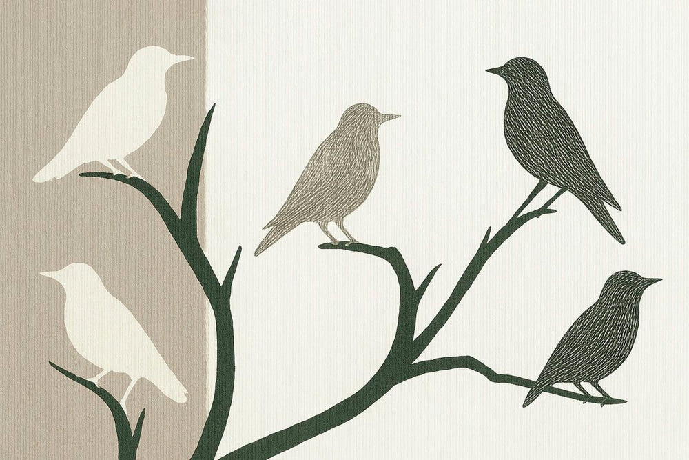 Monochrome Flock Of Birds