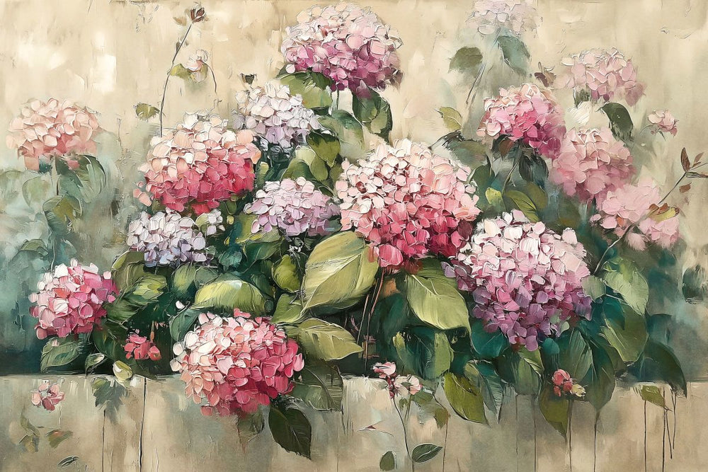 Garden Of Blooming Hydrangeas