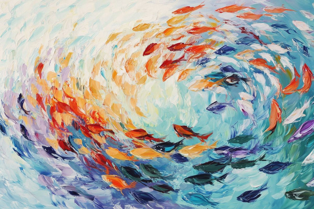 Colorful Fish Vortex II Wall Art
