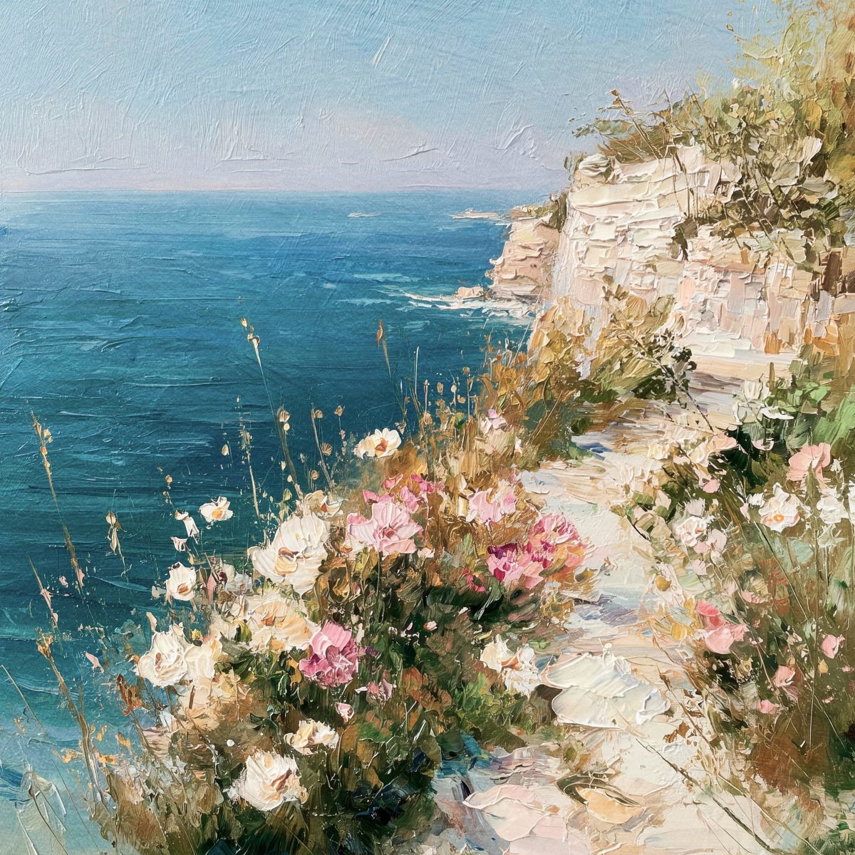 Cliffside Path with Coastal Wildflowers